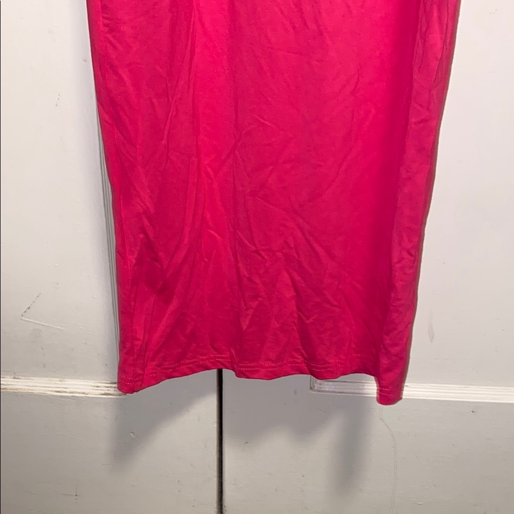 SHEIN BASICS Medium Pink Solid Form Fitted Slip Dress - Picture 5 of 10